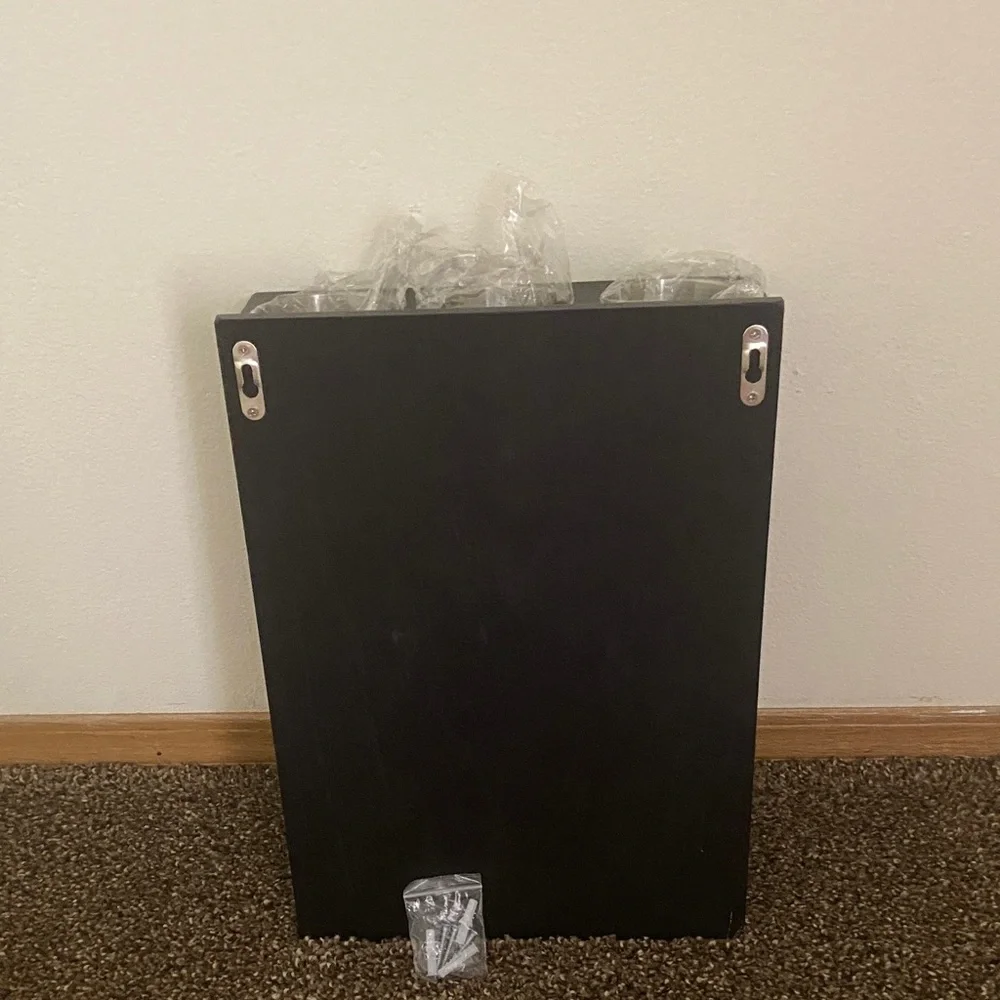 Black Wall Hair Tool Organizer with Hooks